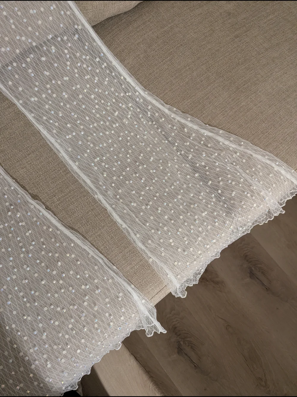Jeweled Sheer Flare Pants